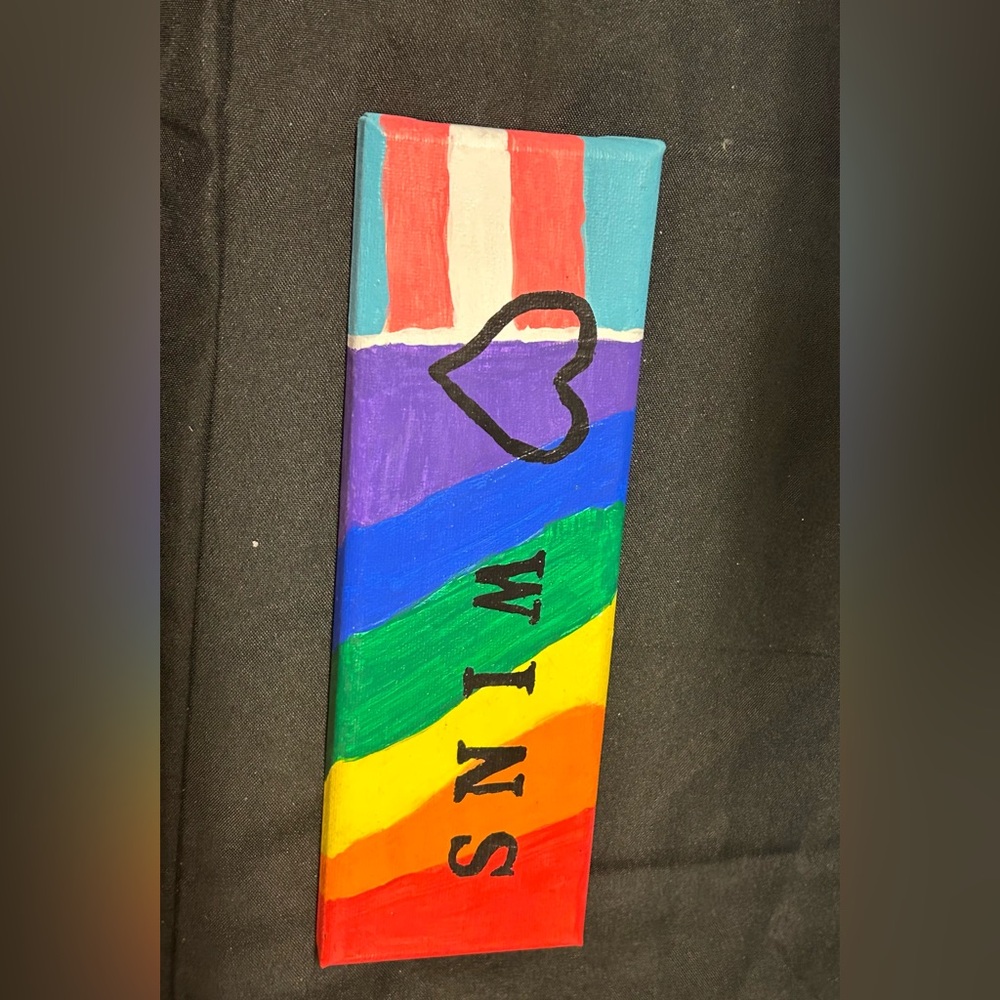 Pride Love Wins Acrylic Painting 3x9